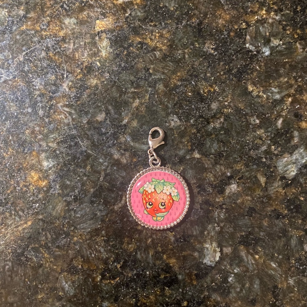 Shopkins Pink Strawberry Charm Pendant